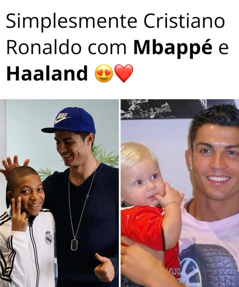 Questa non è una foto di Cristiano Ronaldo con un giovane Haaland (ma Mbappé sì)