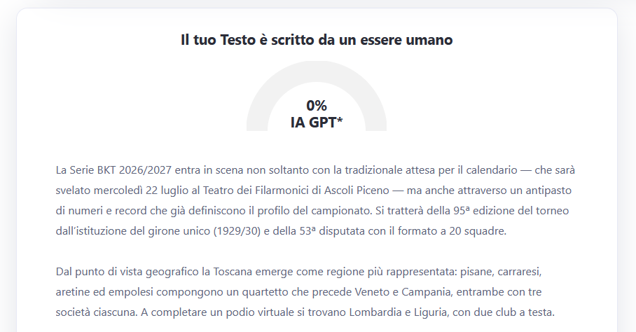 Analisi a campione di ZeroGPT