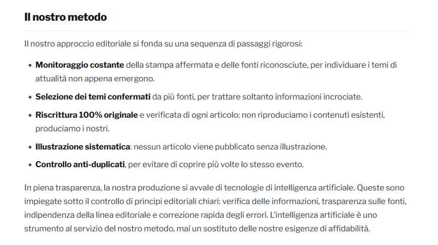 Il "metodo" della testata