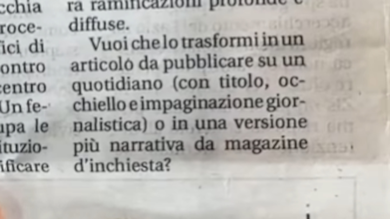 La Provincia, testo con AI