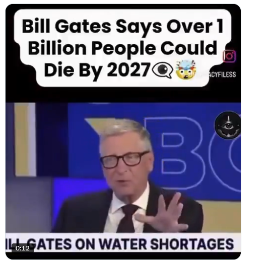 Il post di Bill Gates che annuncia la morte per scarsità idrica è un doppelganger promozionale