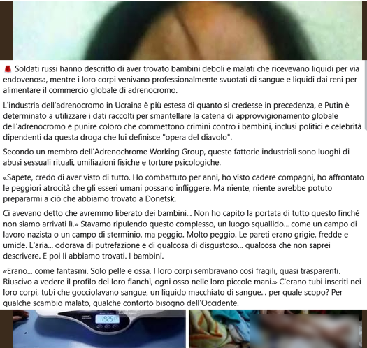 Non esiste alcun Adrenochrome Working Group, né in Russia né altrove