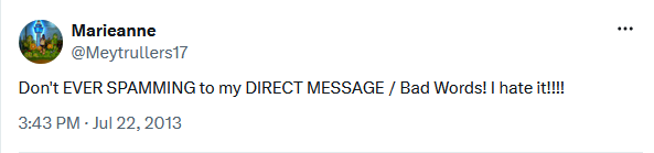 Invito a cessare lo spam