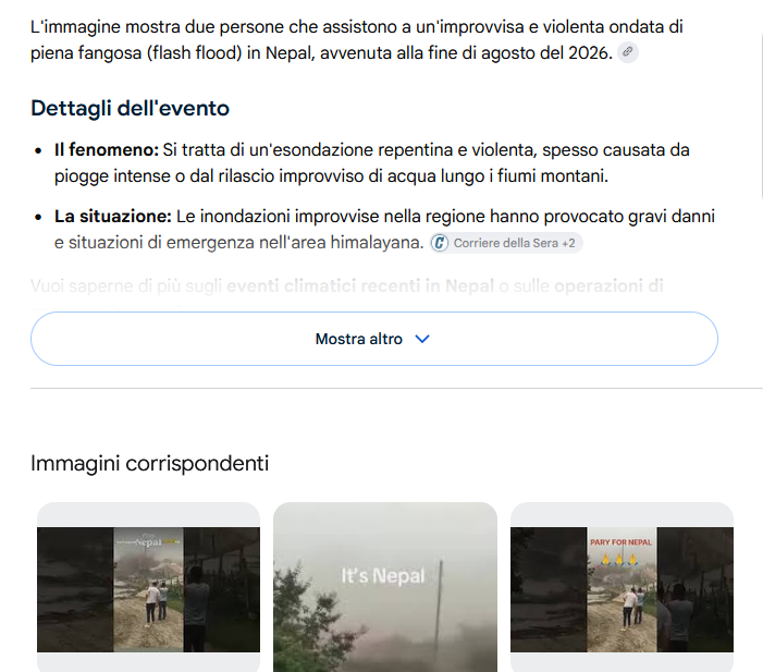 Attenzione: Gemini contribuisce alla diffusione di fake news sul Nepal (ma per causa dell'utente)