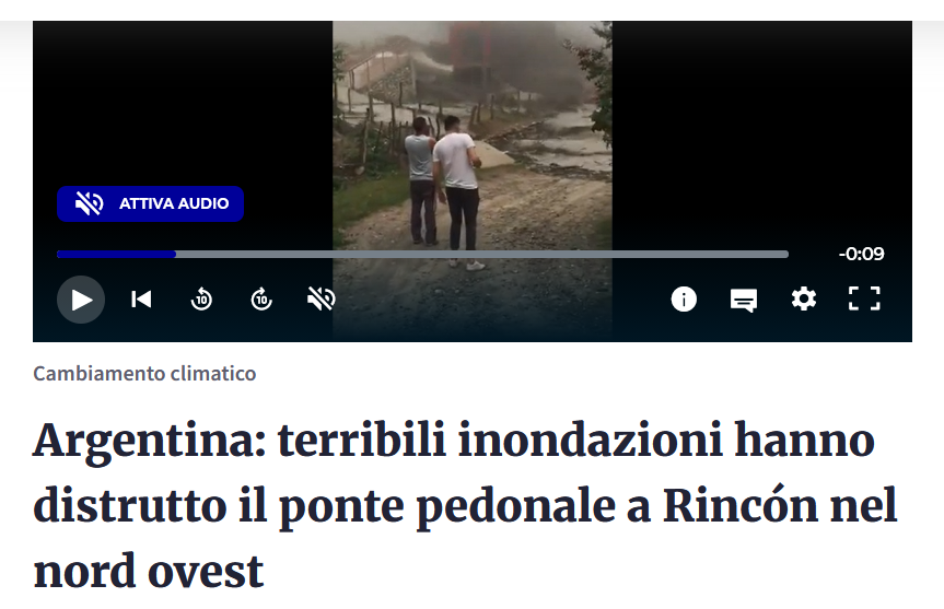 Agenzia stampa che parla del video reale