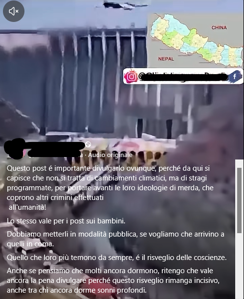 Questo video virale della diga abbattuta in Nepal per causare l'alluvione è un prodotto dell'AI