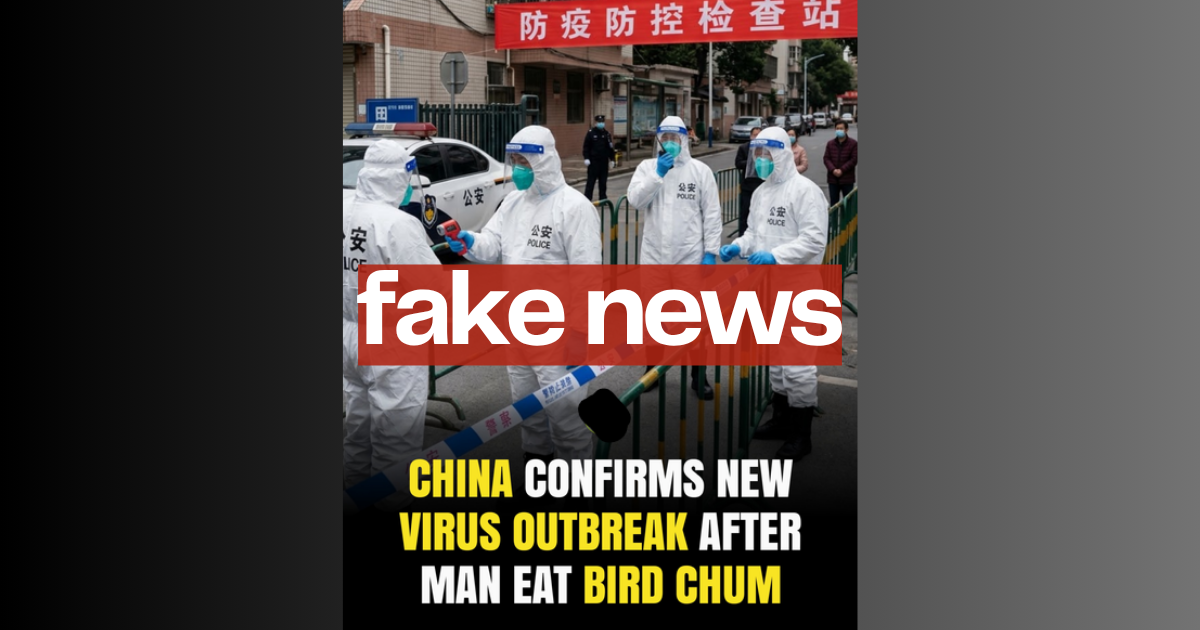No, non esiste nessuna nuova malattia nata in Cina perché un uomo ha ingerito secrezioni di uccelli