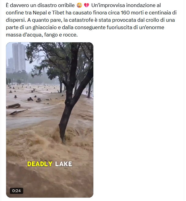 Questo video di una città allagata in Nepal non è del Nepal (né di nessun altro luogo)