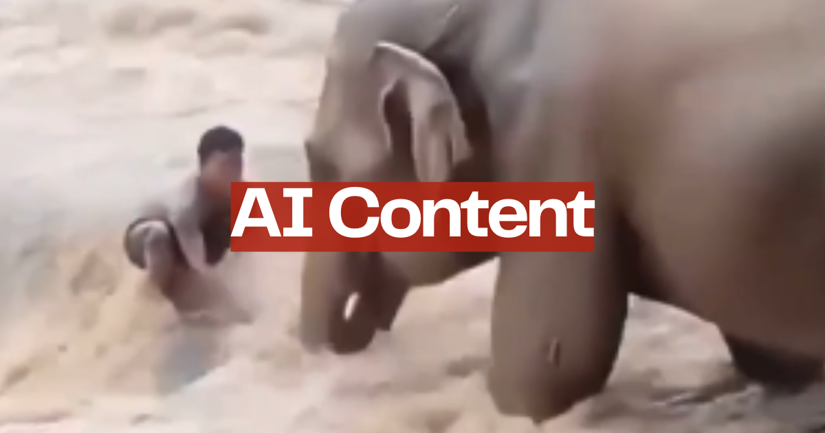 Il video del pachiderma che salva il suo amico umano in Nepal è un prodotto dell’AI
