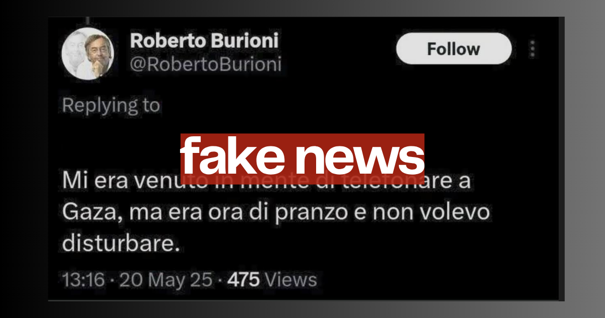Questo post X di Burioni che telefona a Gaza è un fake