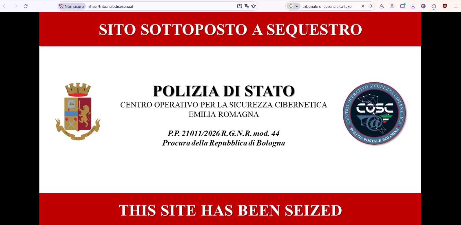 Il provvedimento di sequestro