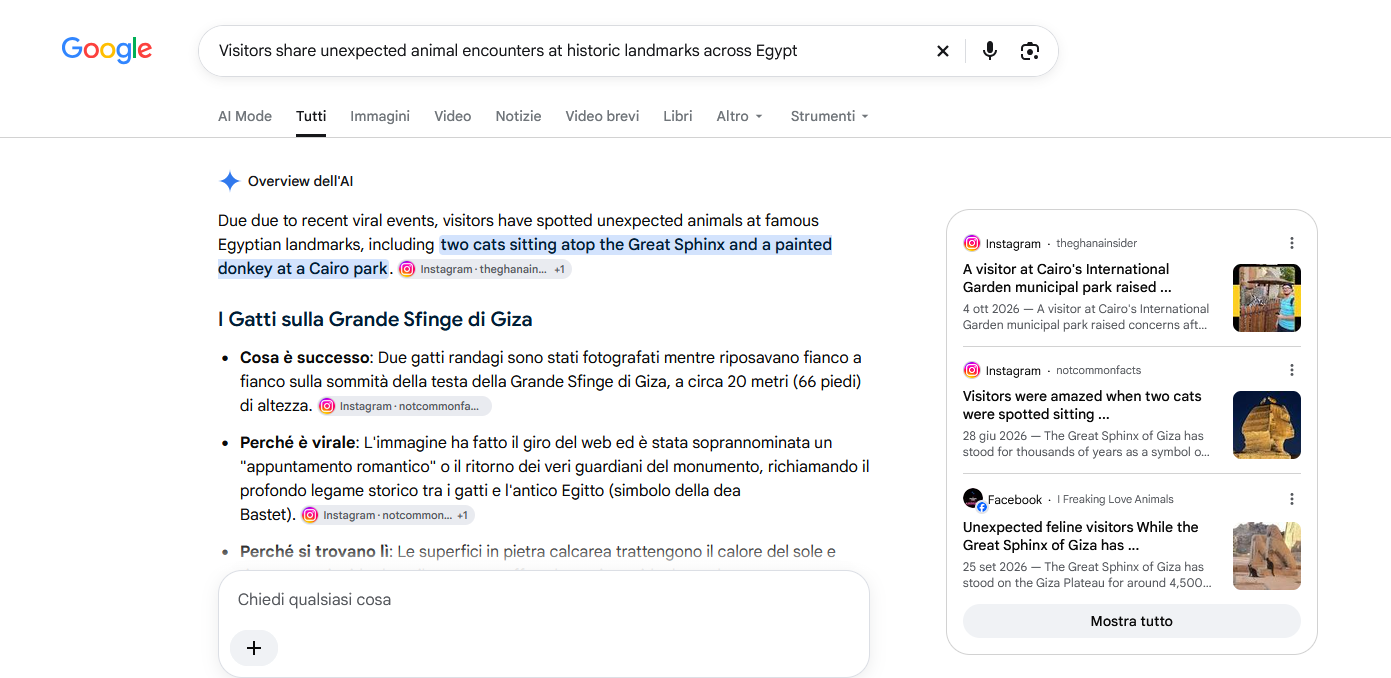 I risultati ZeroClick sui titoli immaginari