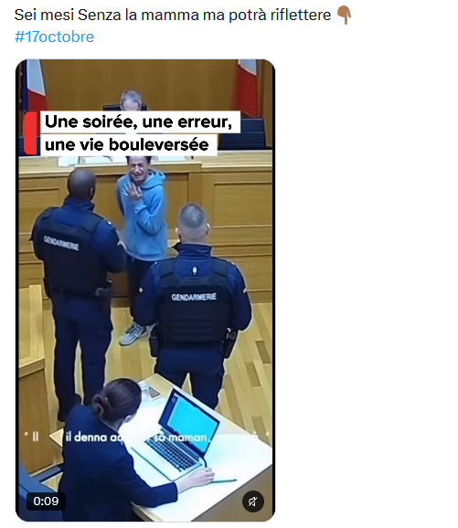 Questo non è un video di un giovane francese che chiama la mamma dopo l'arresto per le manifestazioni