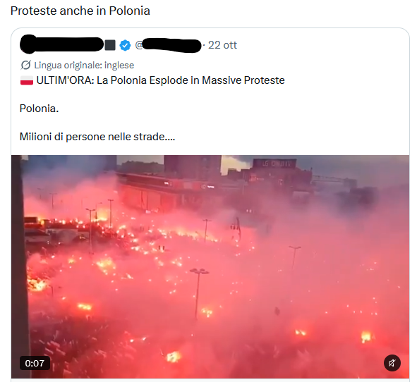 No, questo non è un video che dimostra che le proteste in Europa sono arrivate in Polonia