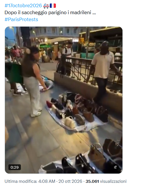 No, questi non sono madrileni che vendono il frutto dei saccheggi a Parigi