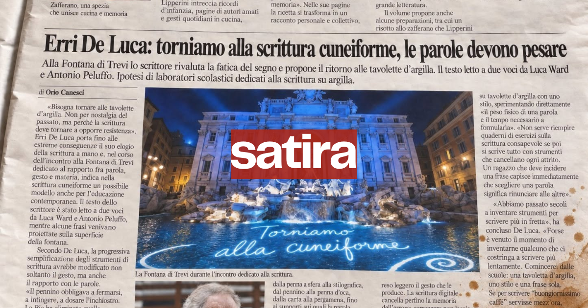 Il post di Erri De Luca che vuole la scrittura Cuneiforme e il Re dei Troll prima del Re