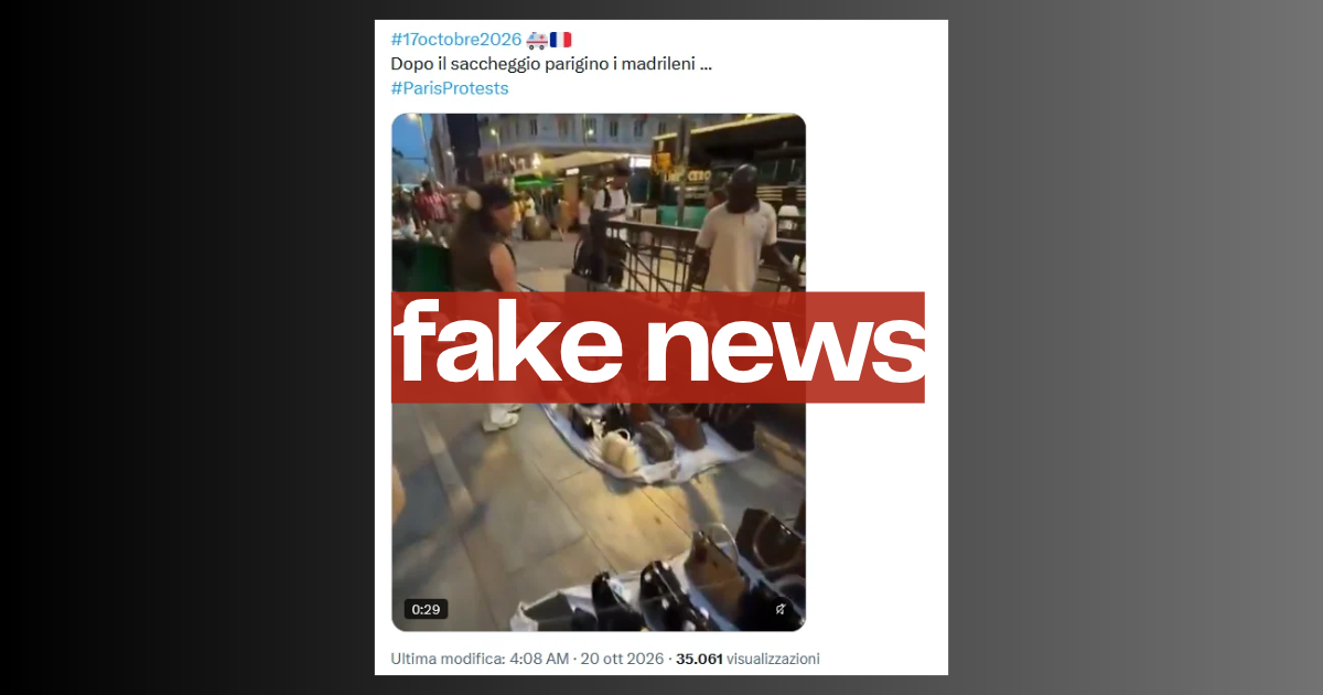 No, questi non sono madrileni che vendono il frutto dei saccheggi a Parigi