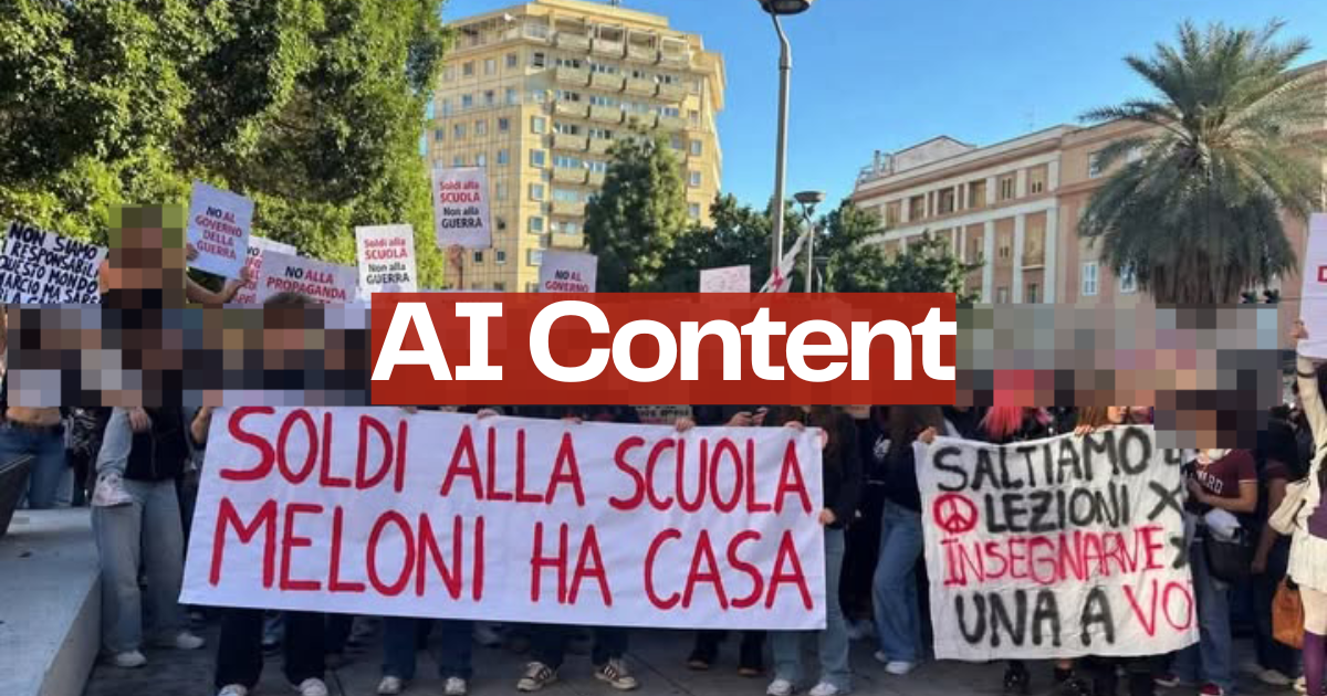 La foto degli studenti che dicono “Meloni ha casa” è creata con AI