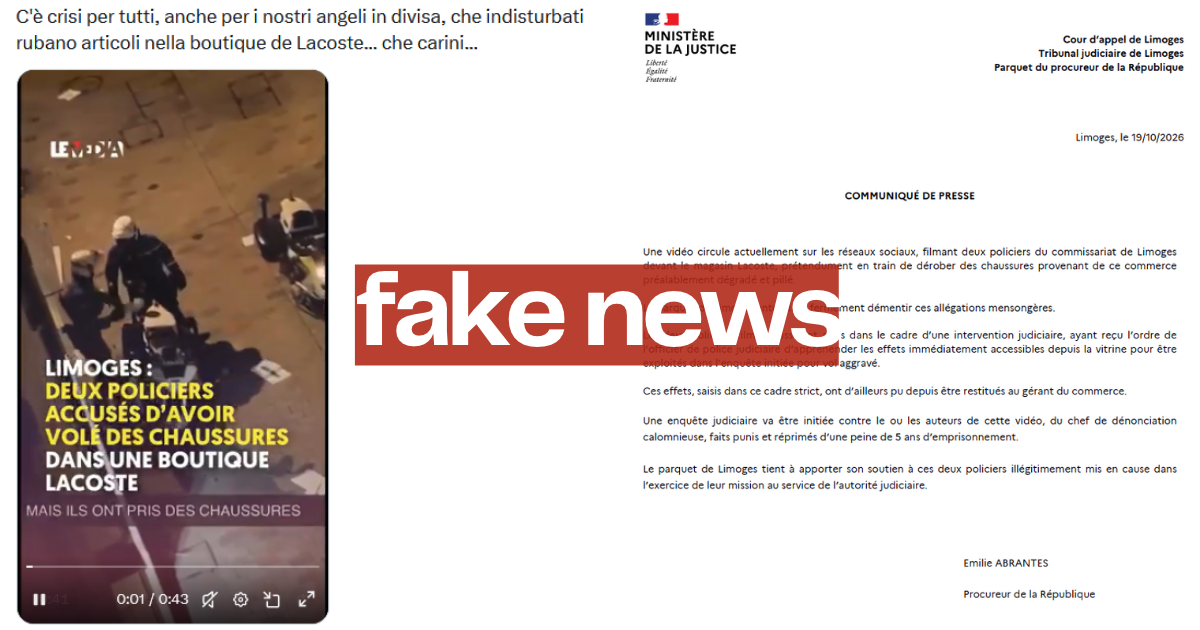 No, questo video non ritrae poliziotti ladri in Francia durante le manifestazioni