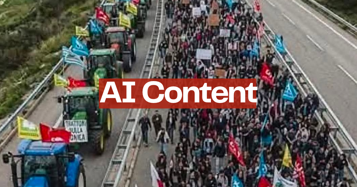 Questa immagine delle proteste in Basilicata è creata con AI