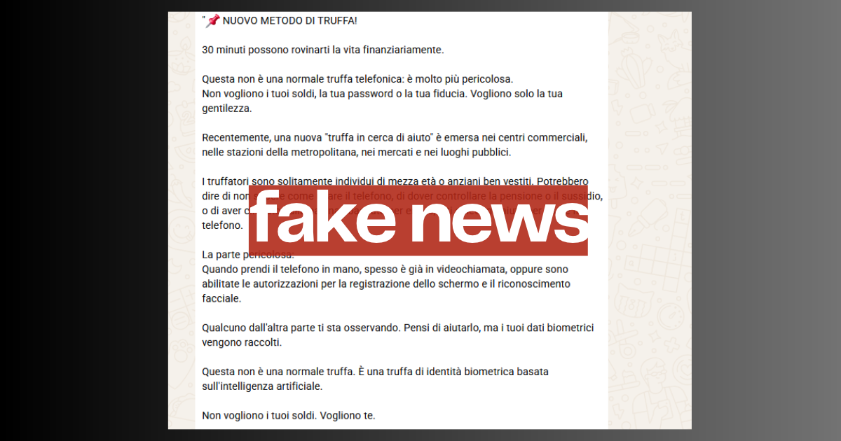 No, la “truffa in cerca di aiuto” non funziona così